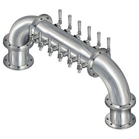 12 TAP BRUSHED SS 6" Dia.(6+6)DBL SERV GOLDEN GATE TOWER CLD