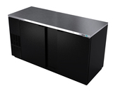 ASBER 68" 2-DOOR BLACK BACK BAR