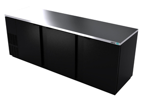 ASBER 94" 3-DOOR BLACK BACK BAR
