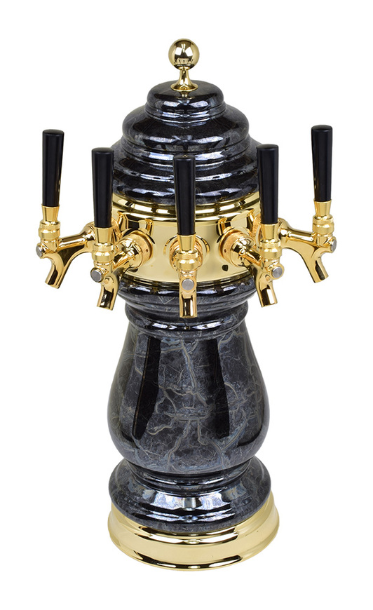 5T BLK MARBLE TWR W/PVD-BRS RING AIR-NO TAPS