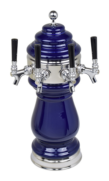 4T COBALT BLUE TWR W/CHROME RING CLD-NO TAPS