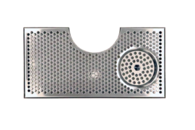 18" x 9" (6-1/4"c/o) BRUSHED SS SPRAY DRIP TRAY