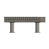 16 TAP BRUSHED SS 2P[4"D]T-TOWER COLD - NO PEDESTALS NO TAPS