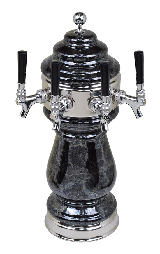 4T BLK MARBLE TWR W/CHROME RING AIR-NO TAPS