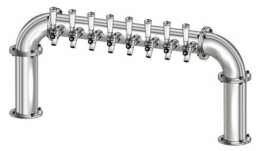 8 TAP 3" DIA. BRUSHED SS BRIDGE TOWER GC - LINE 1 ISO