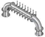 16 TAP BRUSHED SS 6" Dia(8+8) DBL SERV GOLDEN GATE TOWER CLD