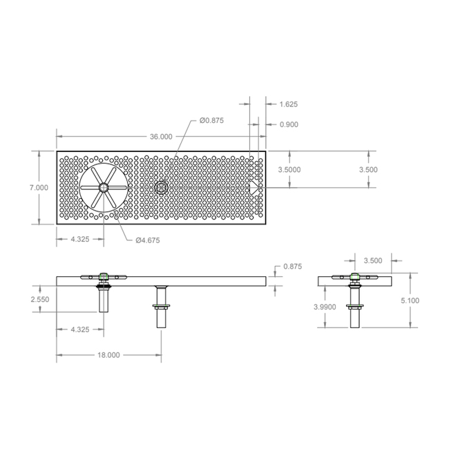 36" x 7" BSS SPRAY DRIP TRAY