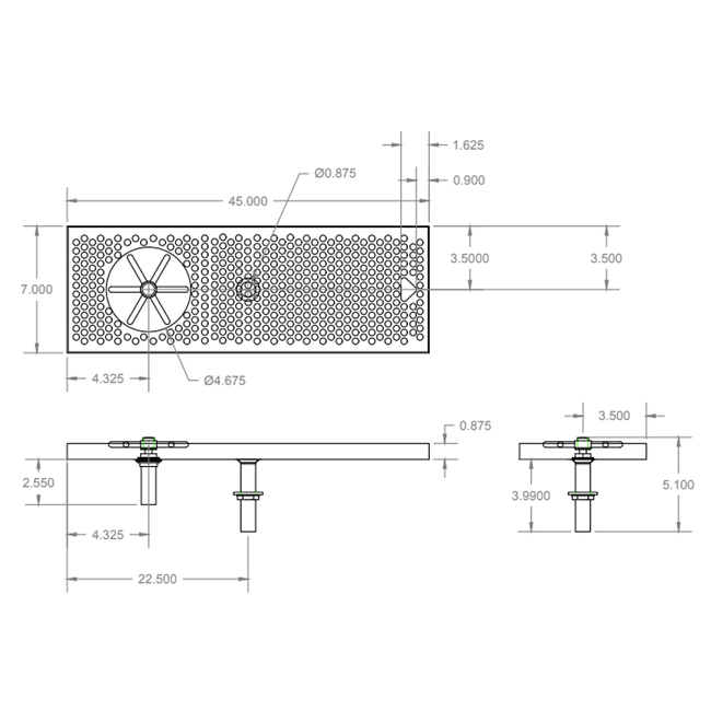 45" x 7" BSS SPRAY DRIP TRAY