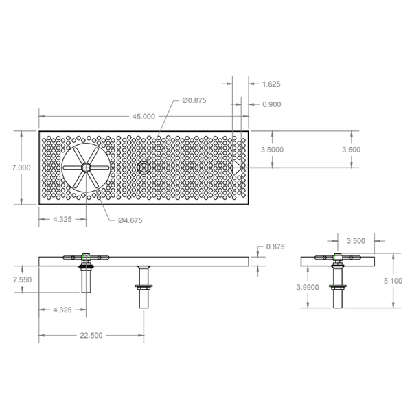 45" x 7" BSS SPRAY DRIP TRAY