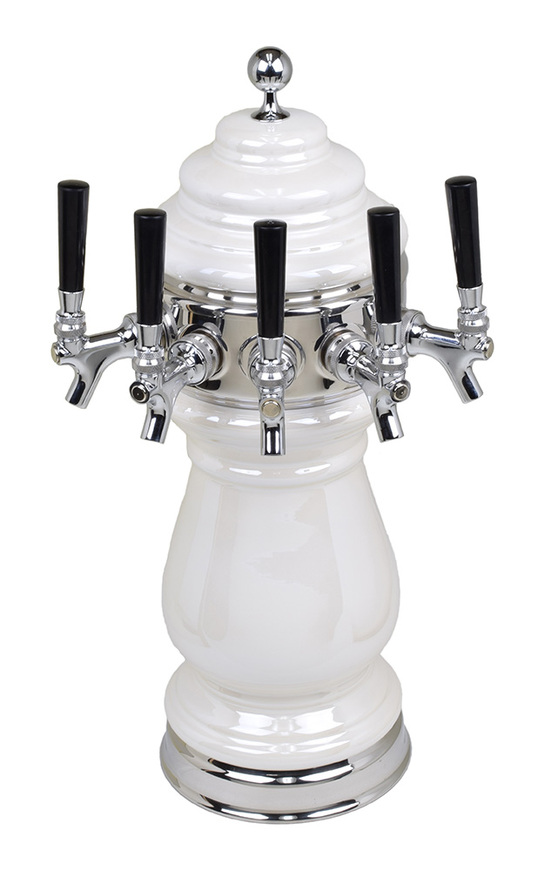 5T PEARL WHT TWR W/CHROME RING CLD-NO TAPS