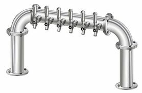 6 TAP 3" DIA. POLISHED SS BRIDGE TOWER GLYCOL COOLED