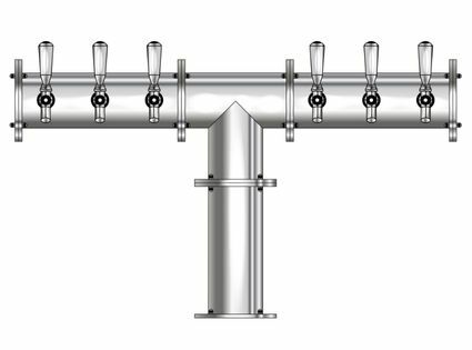 6 TAP(4"OC)POLISHED SS CONDOR "T" CH-MX AIR