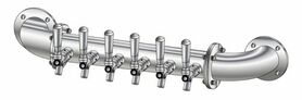 6 TAP POLISHED SS RAIL WALL MT TOWER AIR