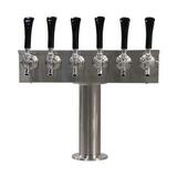 6 TAP BRUSHED SS 3" DIA. PEDESTAL "T" TOWER AIR COOLED