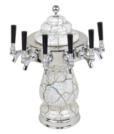 6T WHT MARBLE TWR W/CHROME RING CLD-NO TAPS