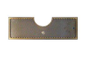 24" x 8" (6"c/o)BRUSHED SS-PVD BRASS DRIP TRAY WITH DRAIN