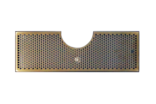 24" x 8" (6"c/o)BRUSHED SS-PVD BRASS DRIP TRAY WITH DRAIN