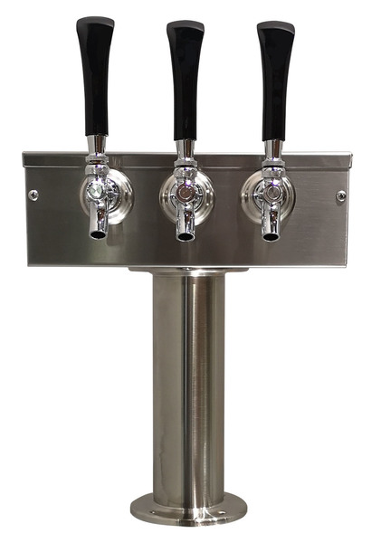 3 TAP BRUSHED SS 3" DIA. PEDESTAL "T" TOWER AIR COOLED