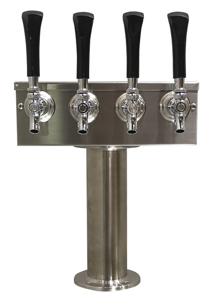 4 TAP BRUSHED SS 3" DIA. PEDESTAL "T" TOWER AIR COOLED