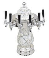 6T WHT MARBLE TWR W/CHROME RING AIR-NO TAPS