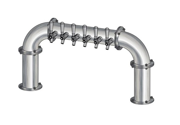 6 TAP(3"OC)BRUSHED SS LIONS GATE "U" CH-MX CLD