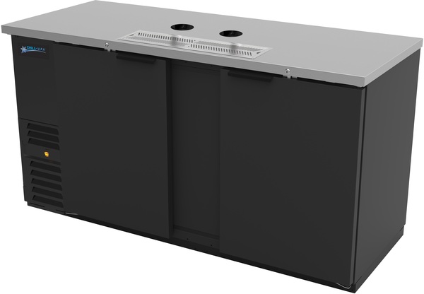 ASBER 68" BLACK  4 TAP 2-DOOR DIRECT DRAW