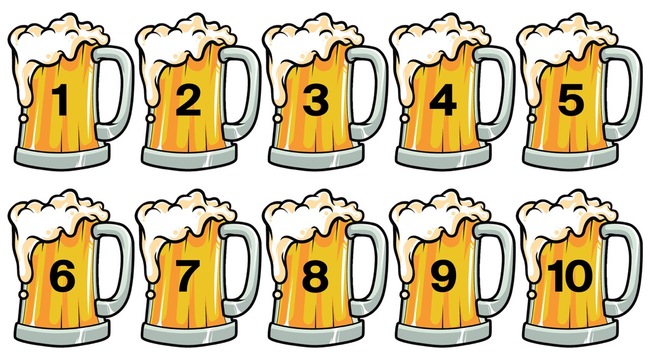 BEER MUG LAMINATED LINE # TAG (1-10)