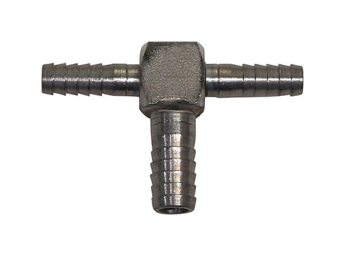 SS 1/4"(2) x 3/8" BARB "T"