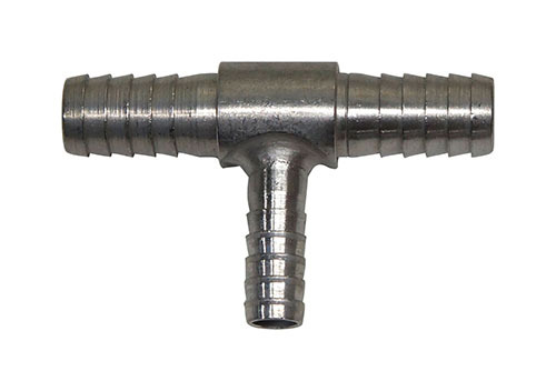 SS 3/8"(2) x 1/4" BARB "T"