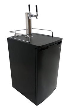 BLACK 2 TAP(SS) CONSUMER GRADE KEGERATOR - LESS TAP-KIT