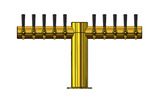 10 TAP PVD-BRASS METRO-T TOWER GLYCOL COOLED