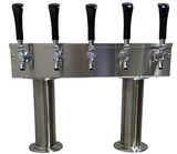 5 TAP BRUSHED SS[3"D]13"CTR DBL PED T-TOWER AIR COOLED