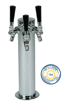 3 TAP POLISHED SS 3" DIA. COLUMN TOWER AIR COOLED