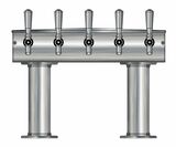 5 TAP BRUSHED SS[3"D]12"CTR DBL PED T-TOWER AIR COOLED