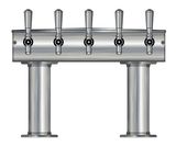 5 TAP BRUSHED SS[3"D]12"CTR DBL PED T-TOWER AIR COOLED