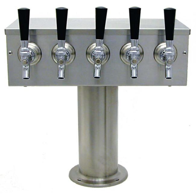 5 TAP BRUSHED SS[4"D]T-TOWER GLYCOL COOLED