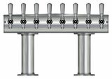 8 TAP BRUSHED SS[3"D]13"CTR DBL PED T-TOWER AIR COOLED