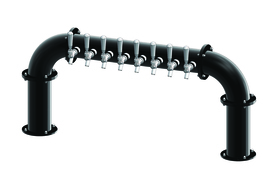 8 TAP(3"OC)MATTE BLACK LIONS GATE "U" CH-MX CLD FOR BACK BAR