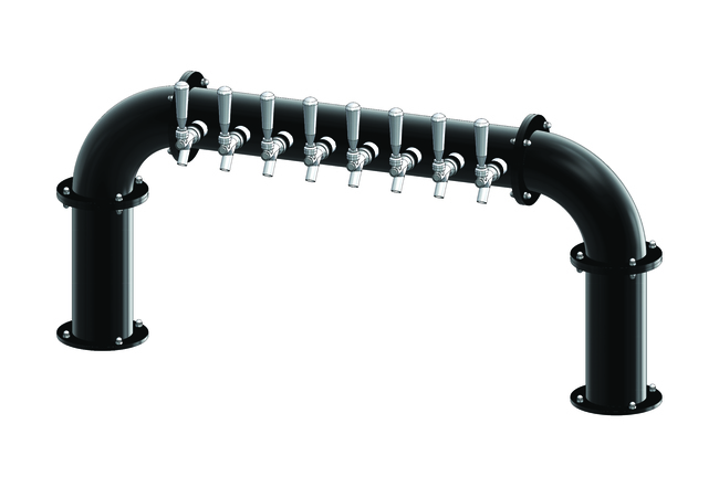 8 TAP(3"OC)MATTE BLACK LIONS GATE "U" CH-MX CLD FOR BACK BAR