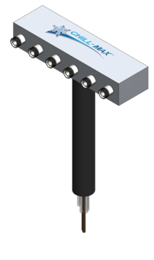 6 TAP(3"OC)3"DIA "T"- BOTTOM EXIT CARTRIDGE-GLYCOL COOLED