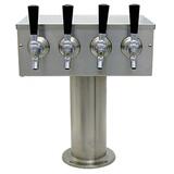 4 TAP BRUSHED SS[4"D]T-TOWER GLYCOL COOLED