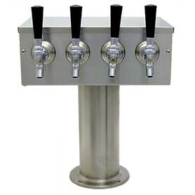 4 TAP BRUSHED SS[4"D]T-TOWER GLYCOL COOLED