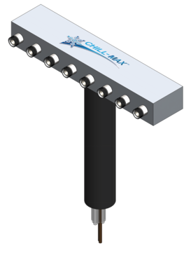 8 TAP(3"OC)4"DIA. "T"- BOT EXIT CARTRIDGE-GLYCOL COOLED